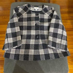 Talbots Black, White, and Gray Pea Coat